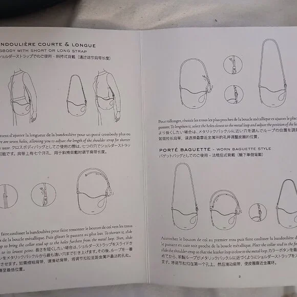 *New* POLENE "Tonca" black leather crossbody black leather w/gold accent - Picture 6 of 8